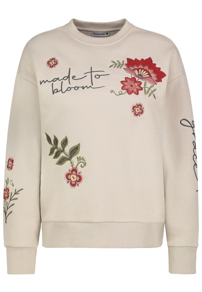 D10608BC02785A - AUTHENTIC STYLE wmn - Sweat mit Stick 20300 ash beige