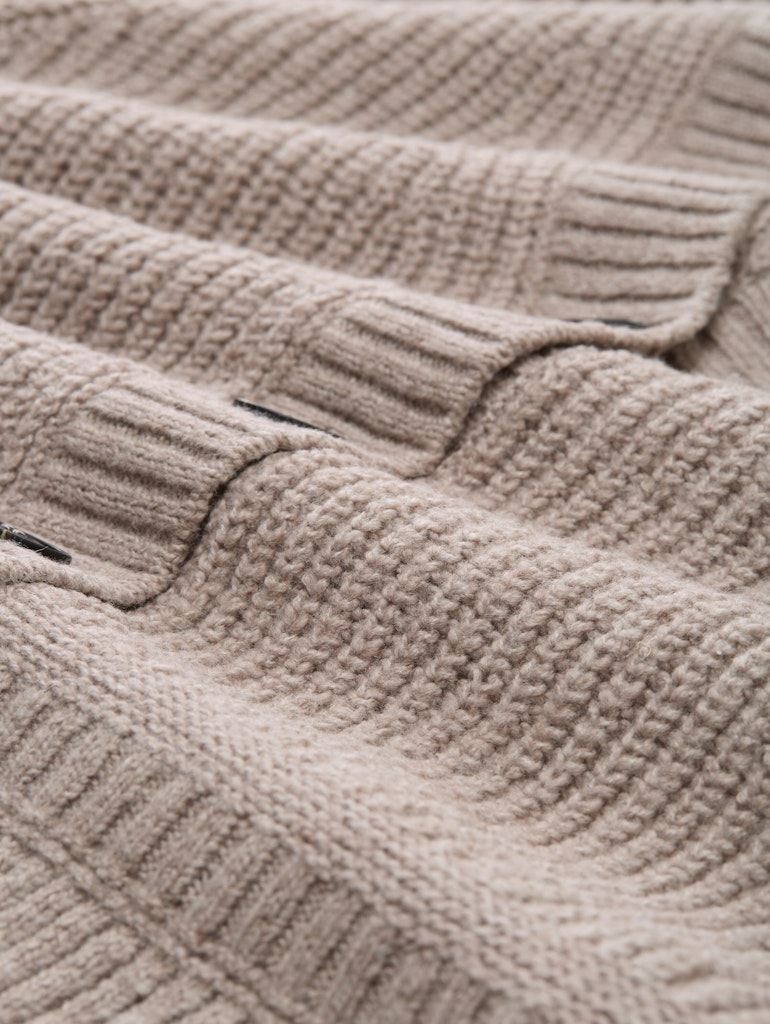 1047696 TOM TAILOR wmn - Cardigan mit Rippstruktur 38330 soft taupe