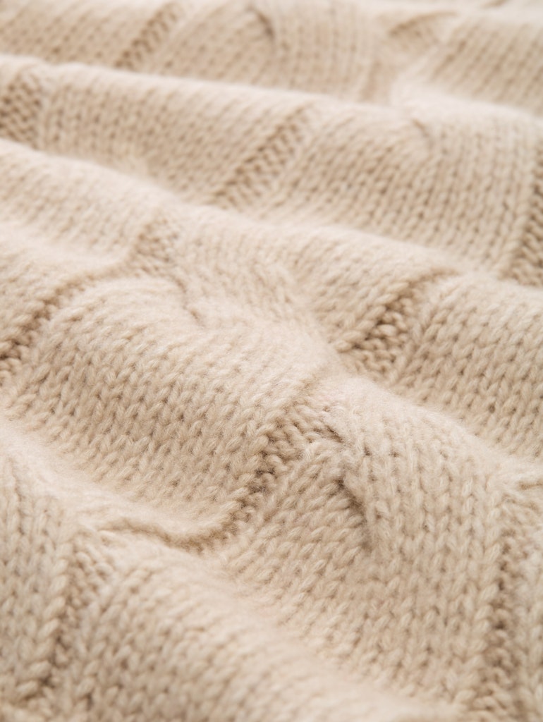 1047708 TOM TAILOR wmn - Pullunder mit Zopfmuster 38330 creme