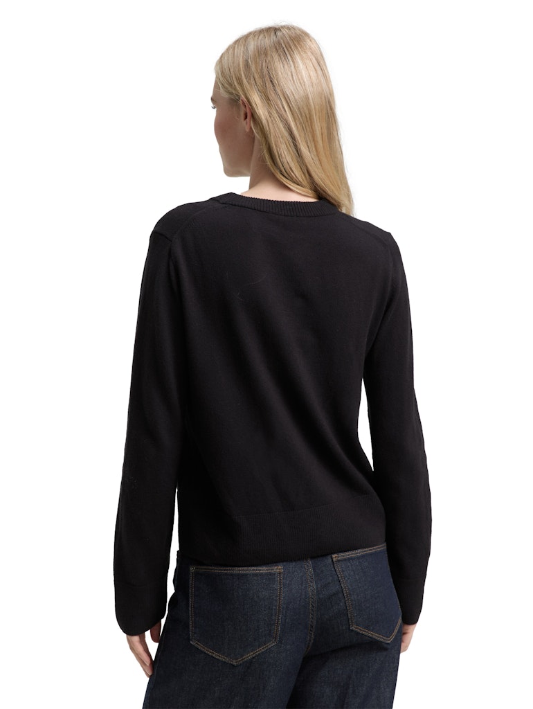 1048341 TOM TAILOR wmn - Strickpullover mit Rundhalsausschnitt 14482 deep black