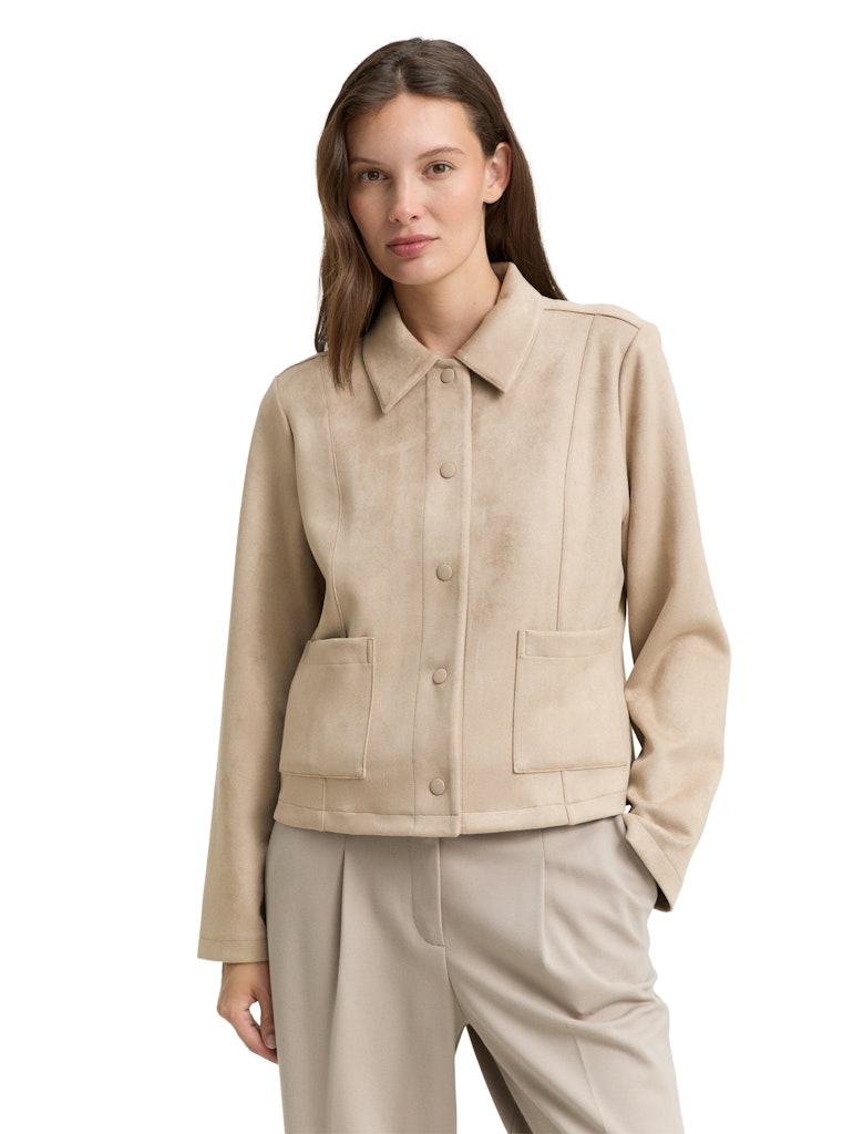 1047596 TOM TAILOR wmn - Jacke in Wildlederoptik 32208 creme