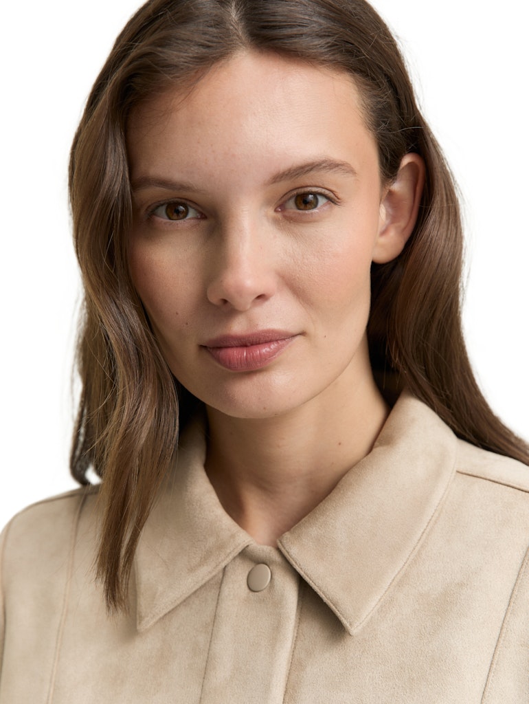 1047596 TOM TAILOR wmn - Jacke in Wildlederoptik 32208 creme