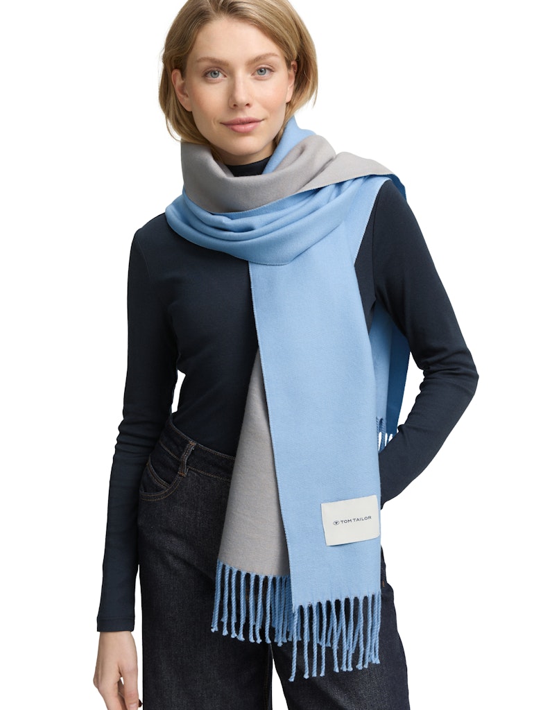 1047930 TOM TAILOR wmn - Schal mit Fransen 11530 calm blue
