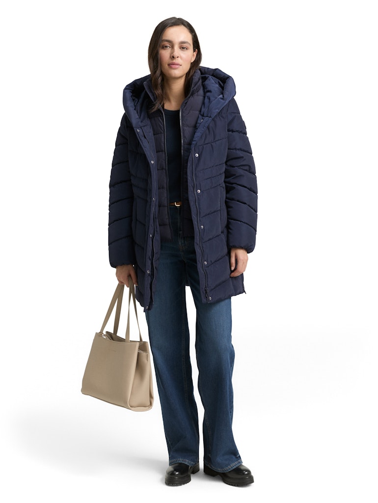 1047530 TOM TAILOR wmn - Lange Winterjacke 10668 navy