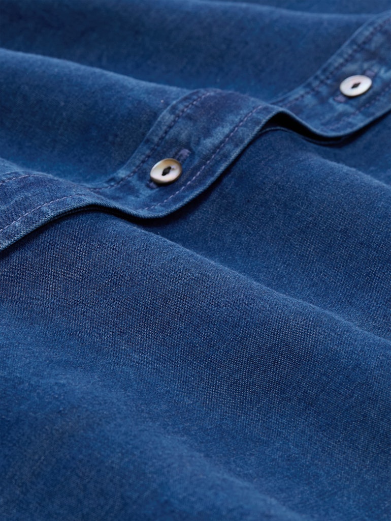 1048677 TOM TAILOR wmn - Bluse mit Schleifen-Detail 10134 blue denim dark wash