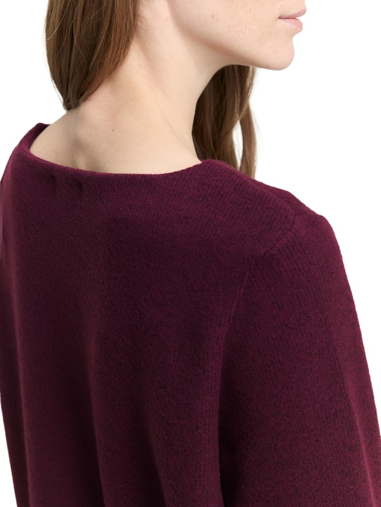 1043168 TOM TAILOR wmn - Soft-Touch Sweatshirt mit Knopf-Details 10525 dark red mélange