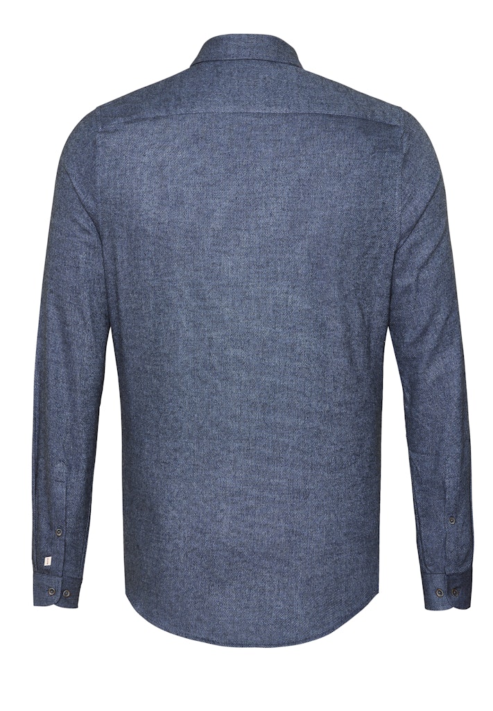E21500-51202 PURE- Casual Hemd Langarm 110 uni mittelblau