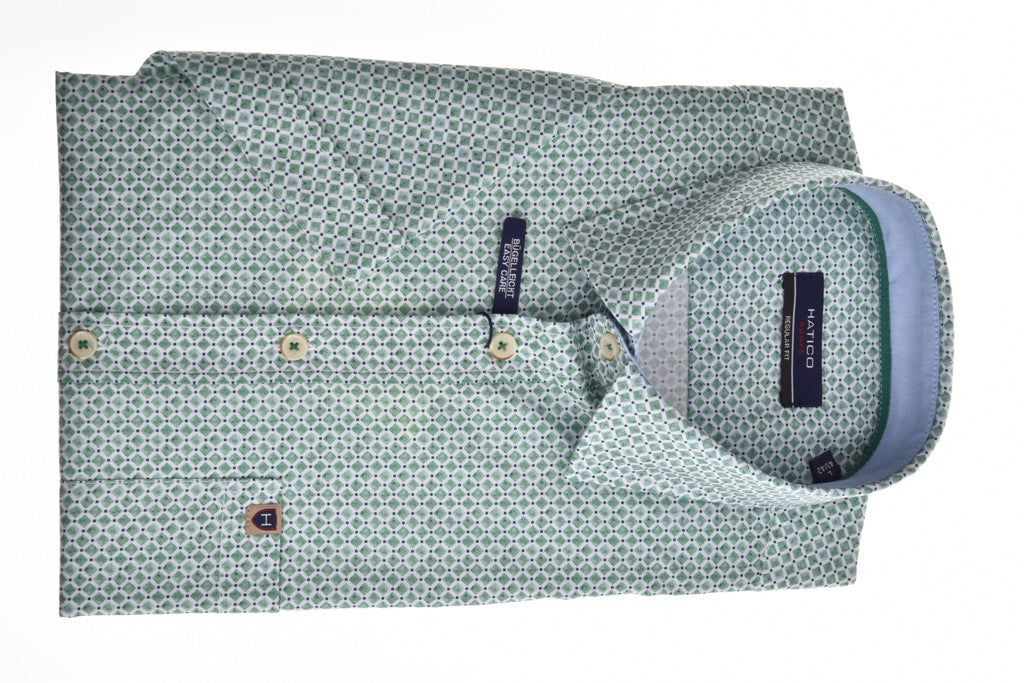 E30018-42106 HATICO - Hemd regular fit 473 druck grün
