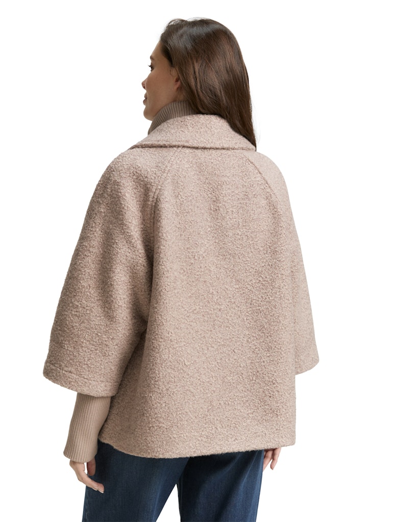 1046602 TOM TAILOR wmn - Bouclé Cape Jacke im 2-in-1-Look 38230 beige