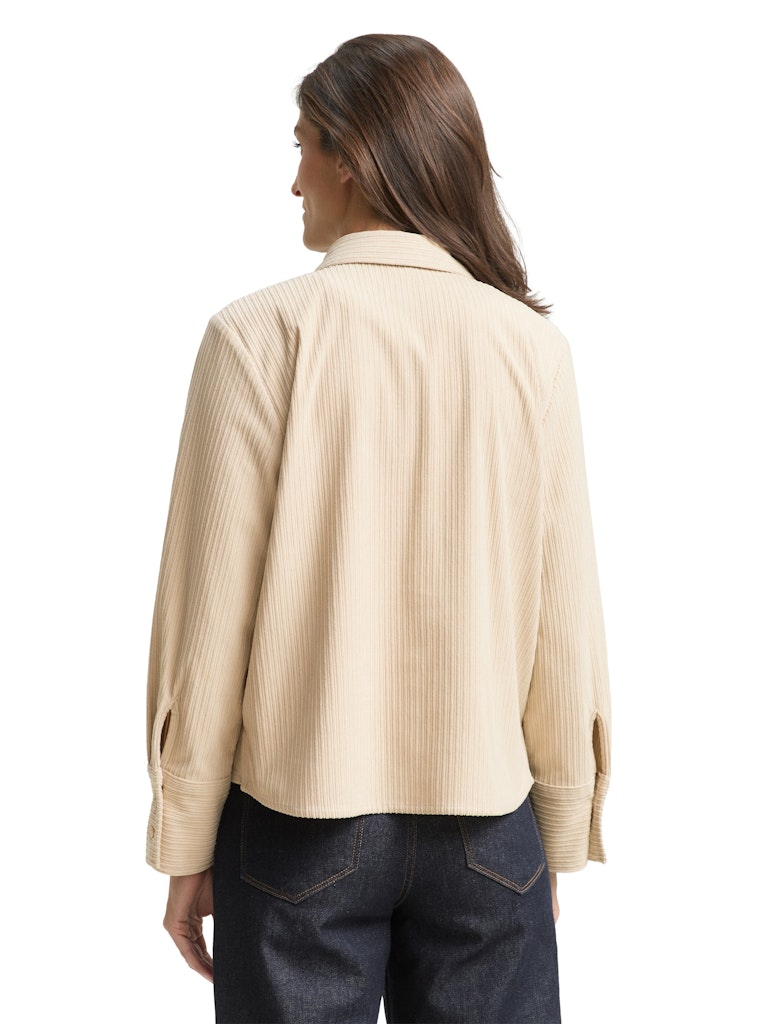 1048683 TOM TAILOR wmn - Loose Fit Cordbluse 29517 sand stone beige