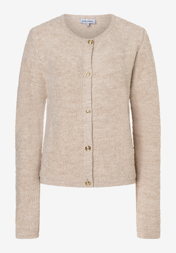 51081251 MORE&MORE - Cardigan with Buttons 0257 dust melange