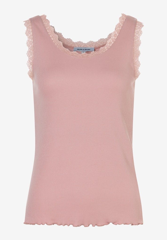 51090532 MORE&MORE - Ribbed Top with Lace Details 0824 dusty rose