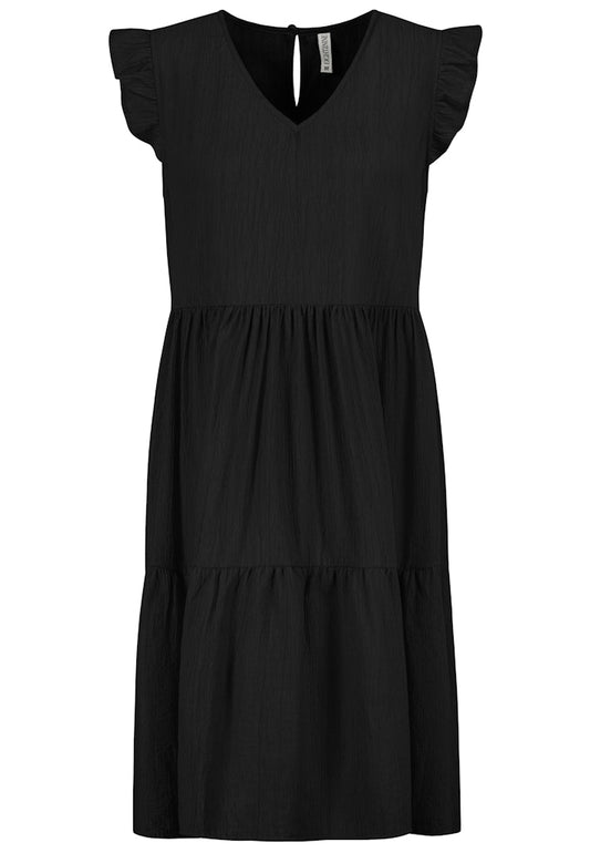D60124AG30483A3 AUTHENTIC STYLE wmn - Volantkleid 24000 black