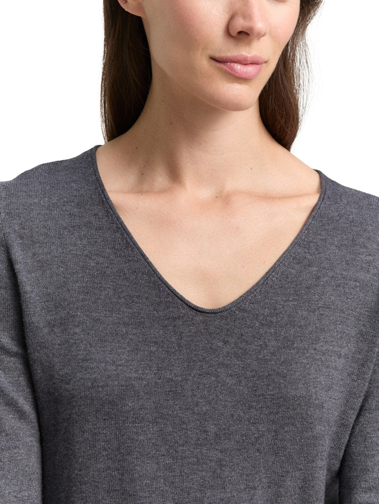 1012976 TOMT TAILOR wmn - Basic-Pullover 30281 anthrazit