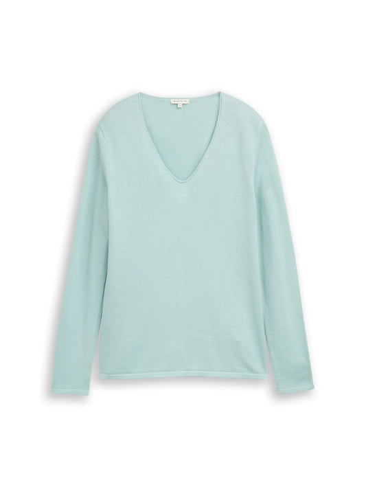 1012976 TOMT TAILOR wmn - Basic-Pullover 38784 blue haze