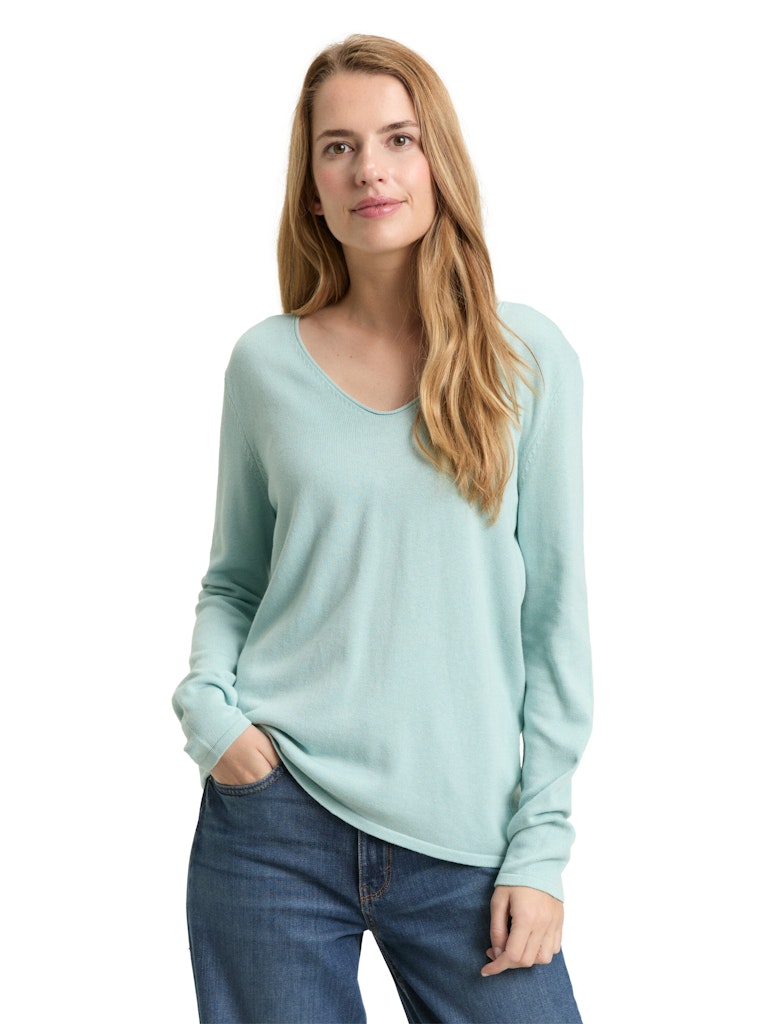 1012976 TOMT TAILOR wmn - Basic-Pullover 38784 blue haze