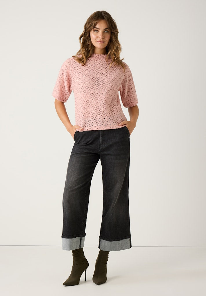 51090202 MORE&MORE - Sweatshirt with Ajour 0824 dusty rose