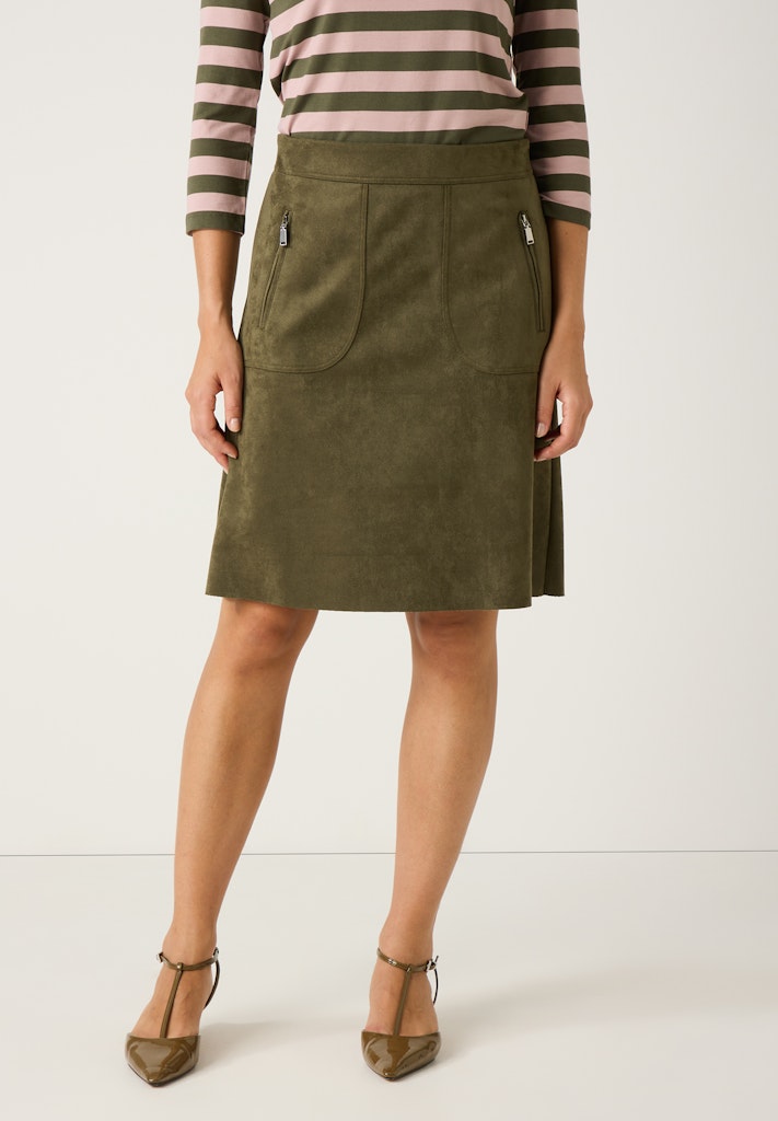 51095003 MORE&MORE - Alcantara Skirt 0660 olive leaf