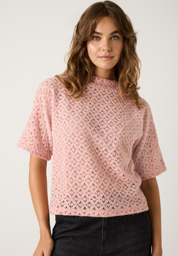 51090202 MORE&MORE - Sweatshirt with Ajour 0824 dusty rose