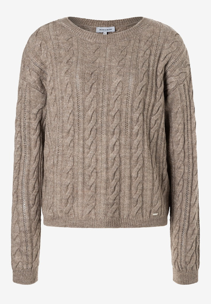 51931464 MORE&MORE - Pullover with Structure 0260 taupe melange