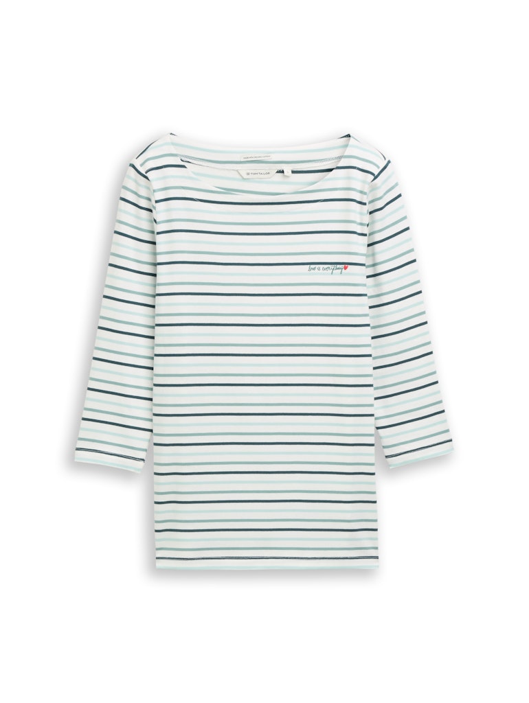 1050415 TOM TAILOR wmn - Shirt 39931 green stripe