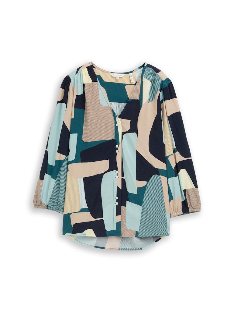 1049794 TOM TAILOR wmn - Bluse 39722 petrol print design