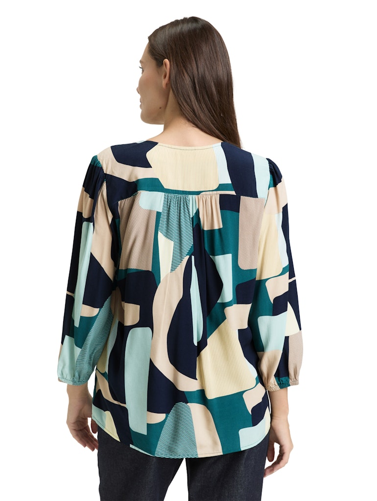 1049794 TOM TAILOR wmn - Bluse 39722 petrol print design