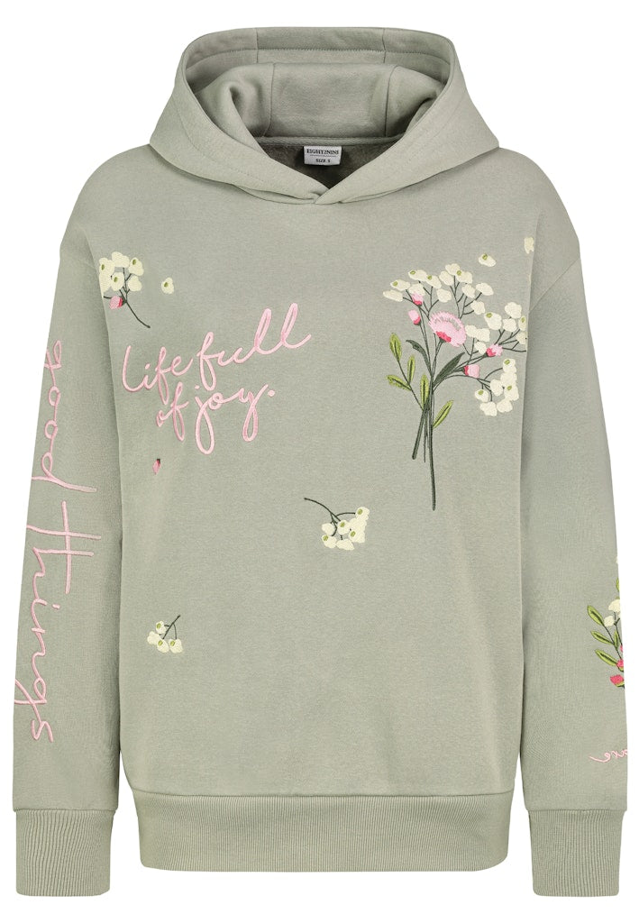 D10600BA02830A AUTHENTIC STYLE wmn - Hoodie mit Stick 12300 mineral green