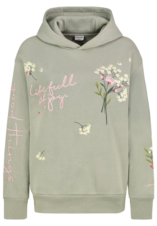 D10600BA02830A AUTHENTIC STYLE wmn - Hoodie mit Stick 12300 mineral green