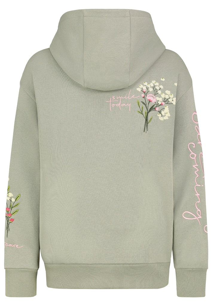 D10600BA02830A AUTHENTIC STYLE wmn - Hoodie mit Stick 12300 mineral green