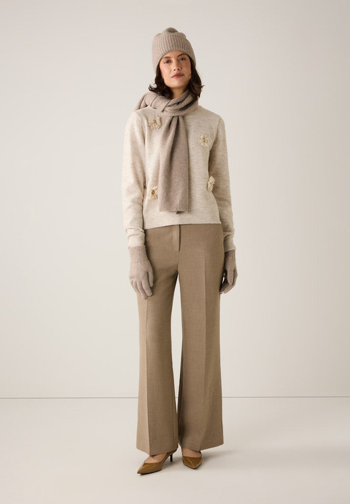 51641080 MORE&MORE - Pullover with Flowers 0038 powder creme