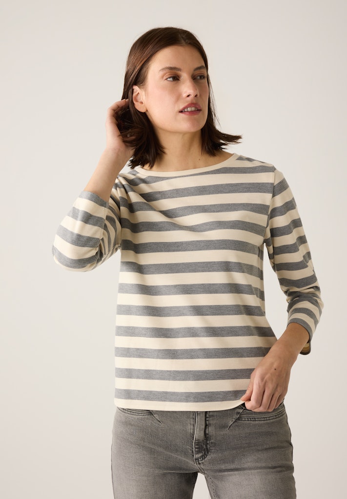 51110006 MORE&MORE - Boxy Shirt with Stripes, 3/4 Sleev 2717 wavy stripes