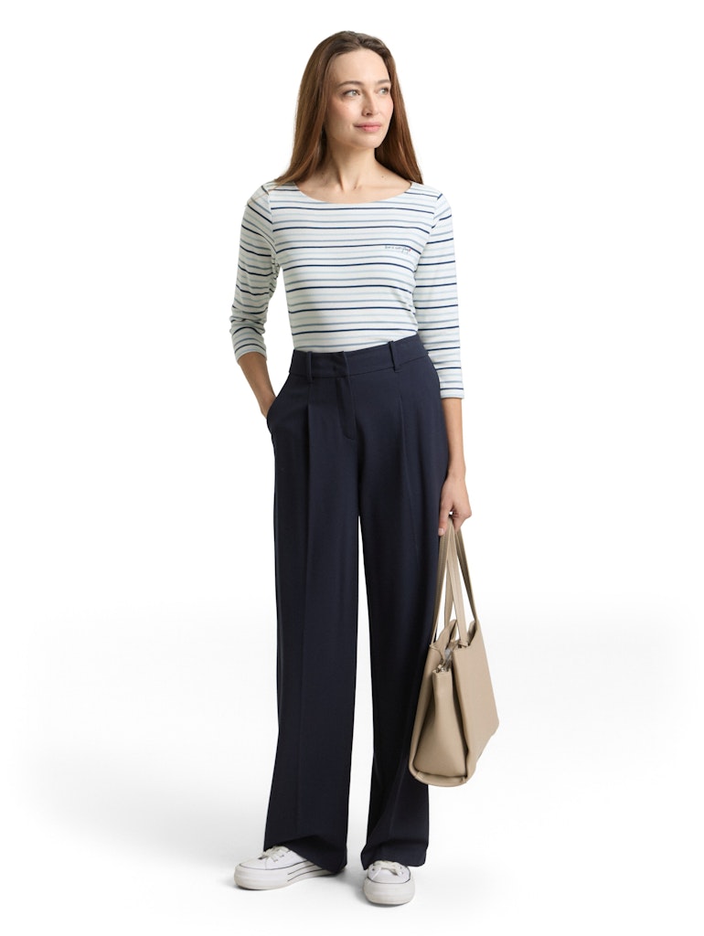 1050415 TOM TAILOR wmn - Shirt 39931 green stripe