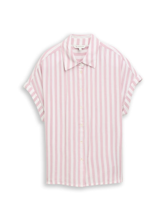 1049812 TOM TAILOR wmn - Loose Fit Bluse mit Streifen 39655 light elderberry stripe