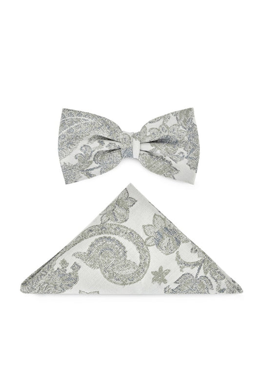 1166921 LESS - DIGEL Ceremony Fliege und Einstecktuch 46 hellgrau