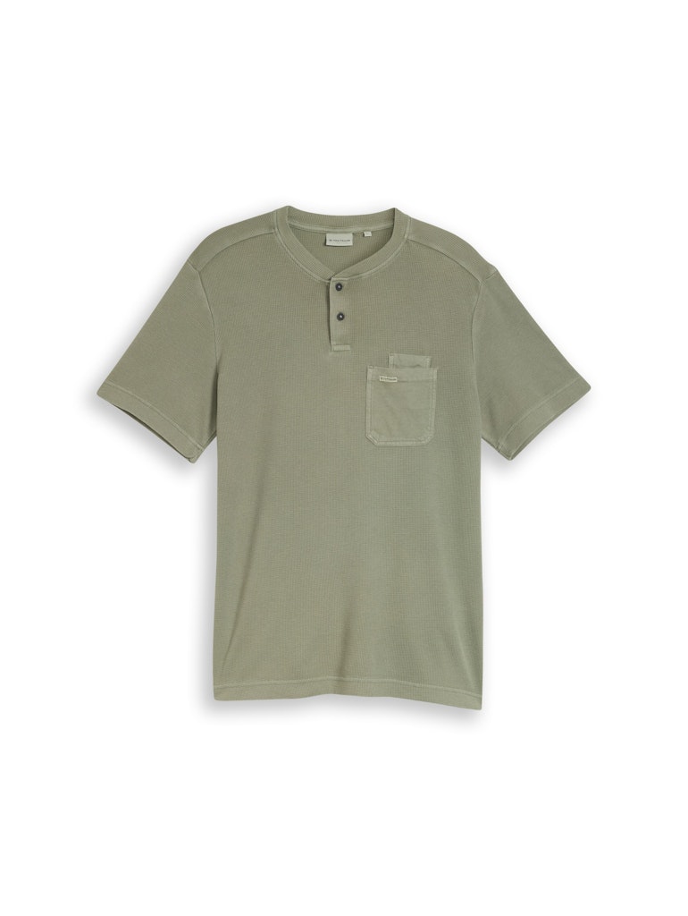 1050194 TOM TAILOR men - Henley 10767 greyish shadow olive