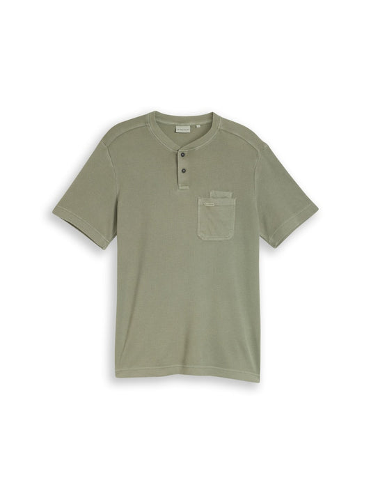 1050194 TOM TAILOR men - Henley 10767 greyish shadow olive