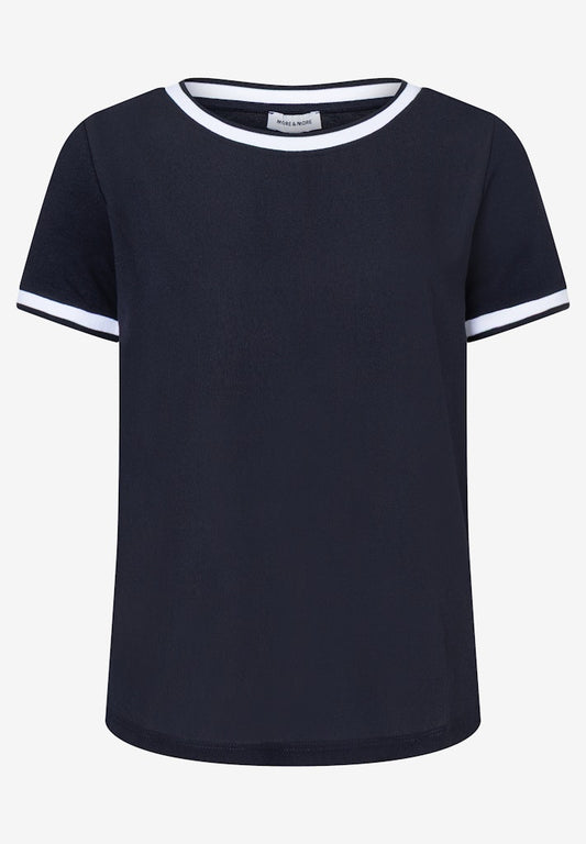 88880450 MORE&MORE - Contrast Shirt 0375 navy