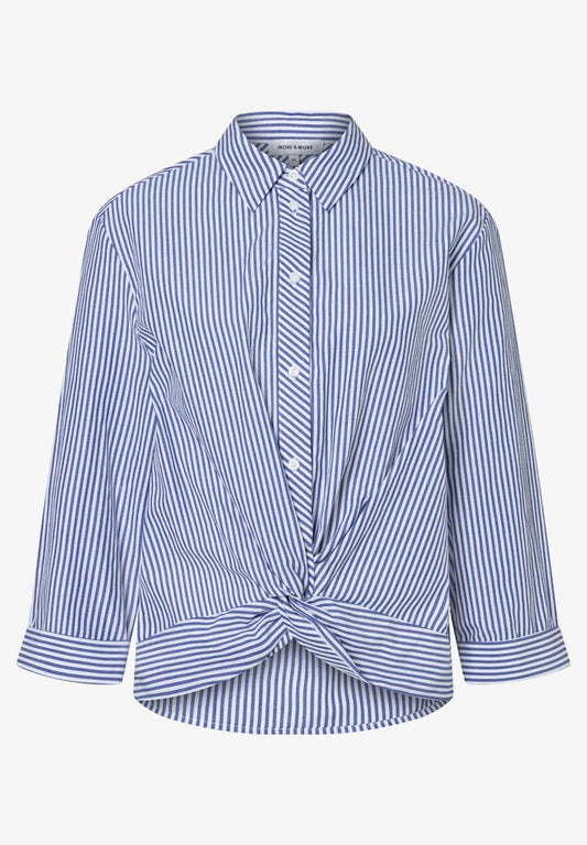 61022052 MORE&MORE - Shirt Blouse with Twist Detail 2373 mix stripe twotone