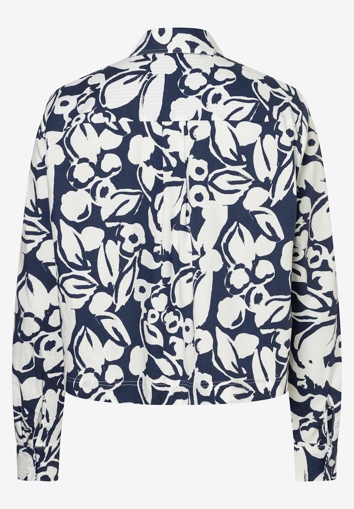 61022055 MORE&MORE - Cropped Poplin Print Blouse 2373 mix twotone