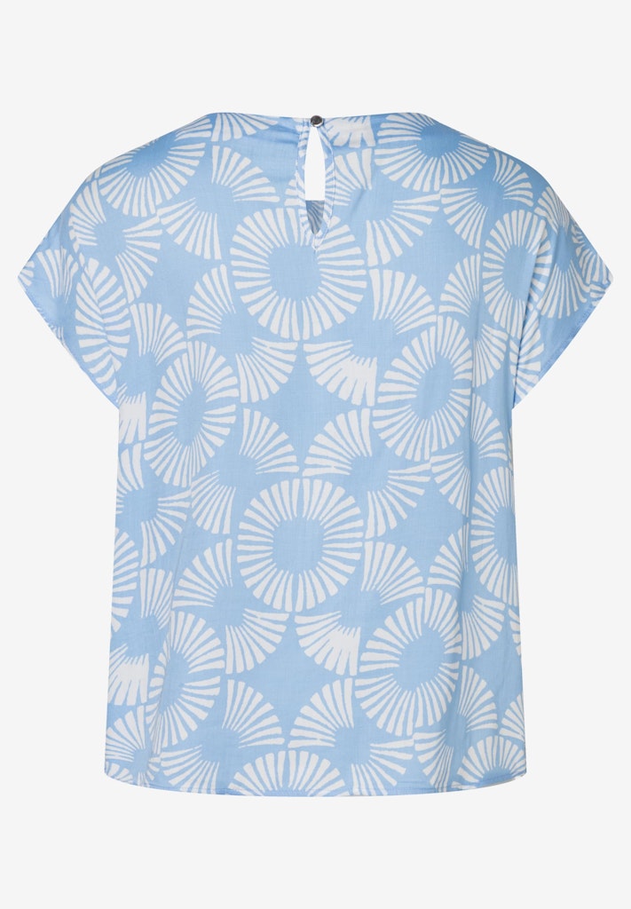 61812484 MORE&MORE - Flower Printed Blouse 2319 fresh skyblue offwihite