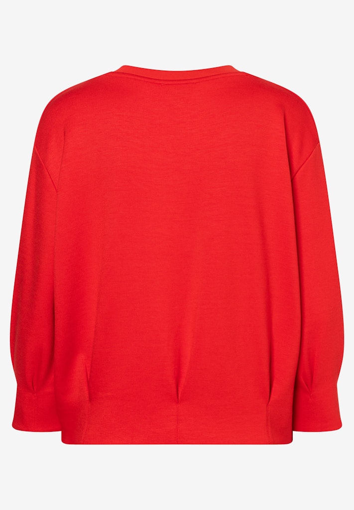 61020258 MORE&MORE - Sweatshirt with Pleat-Details 0539 tulip red
