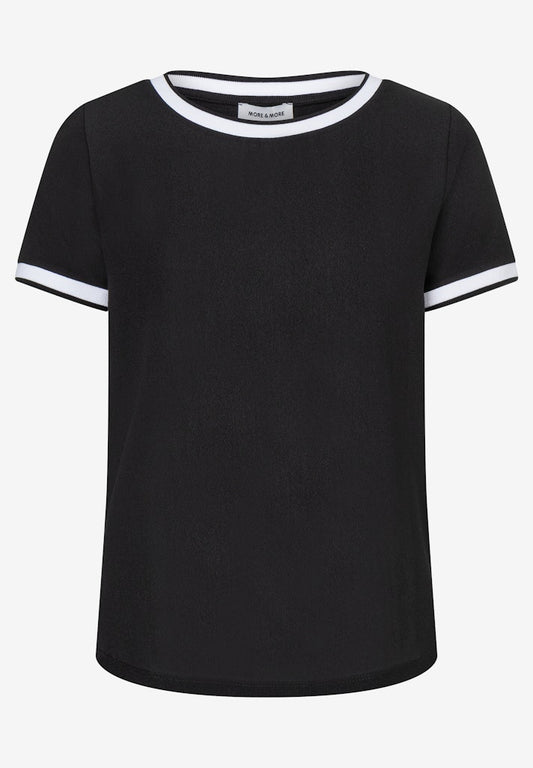 88880450 MORE&MORE - Contrast Shirt 0790 schwarz