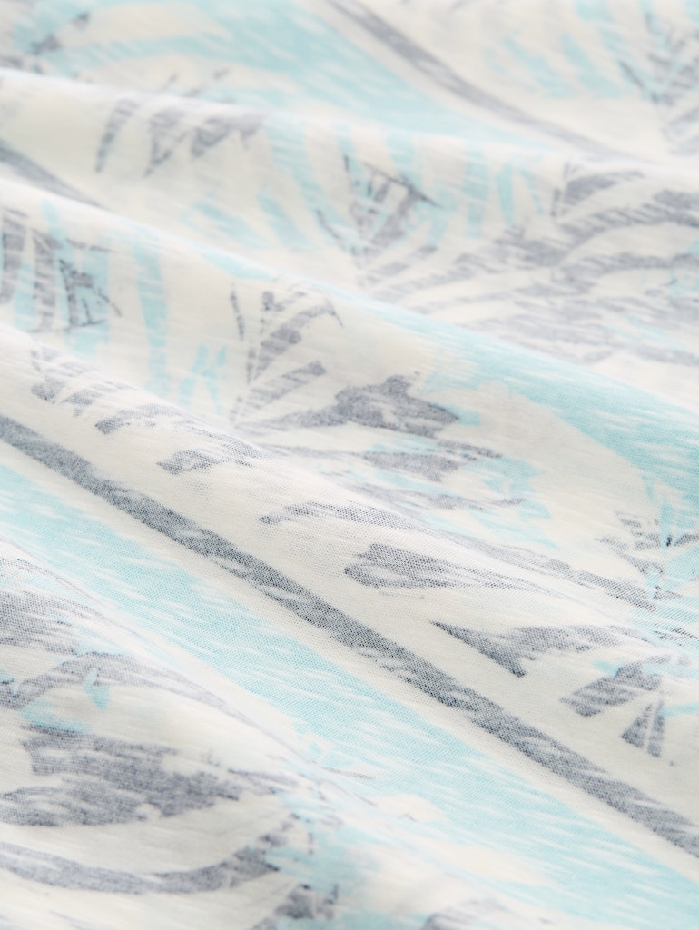 1050856 TOM TAILOR men - T-Shirt 39824 blue teal leaf stripe