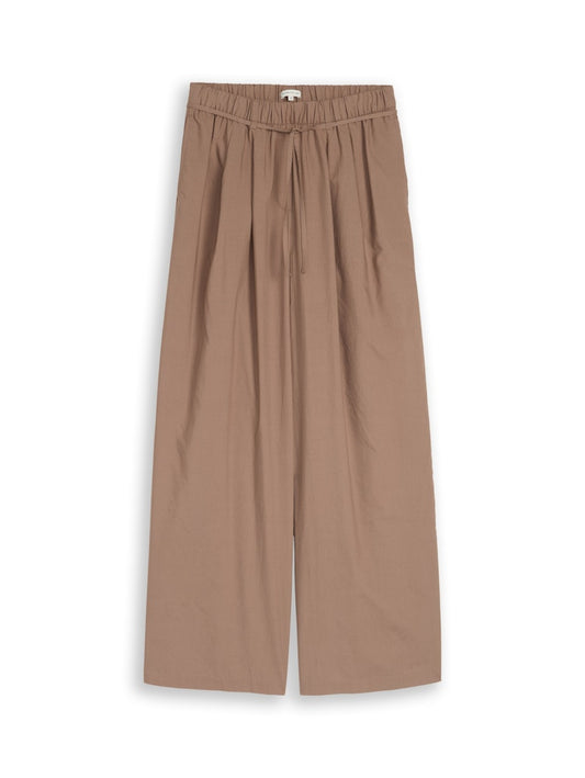 1049989 TOM TAILOR wmn - Loose Fit Hose mit Bindegürtel 36516 taupe grey