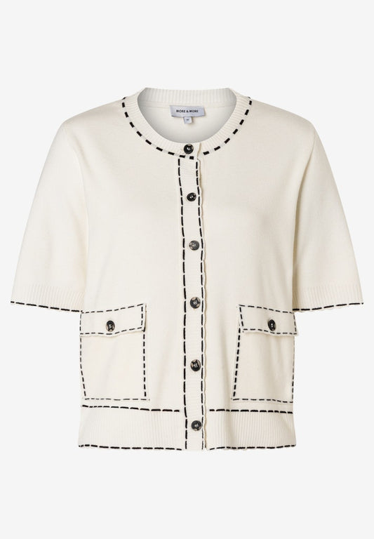 61021253 MORE&MORE - Cardigan with Handstitching 0041 off white