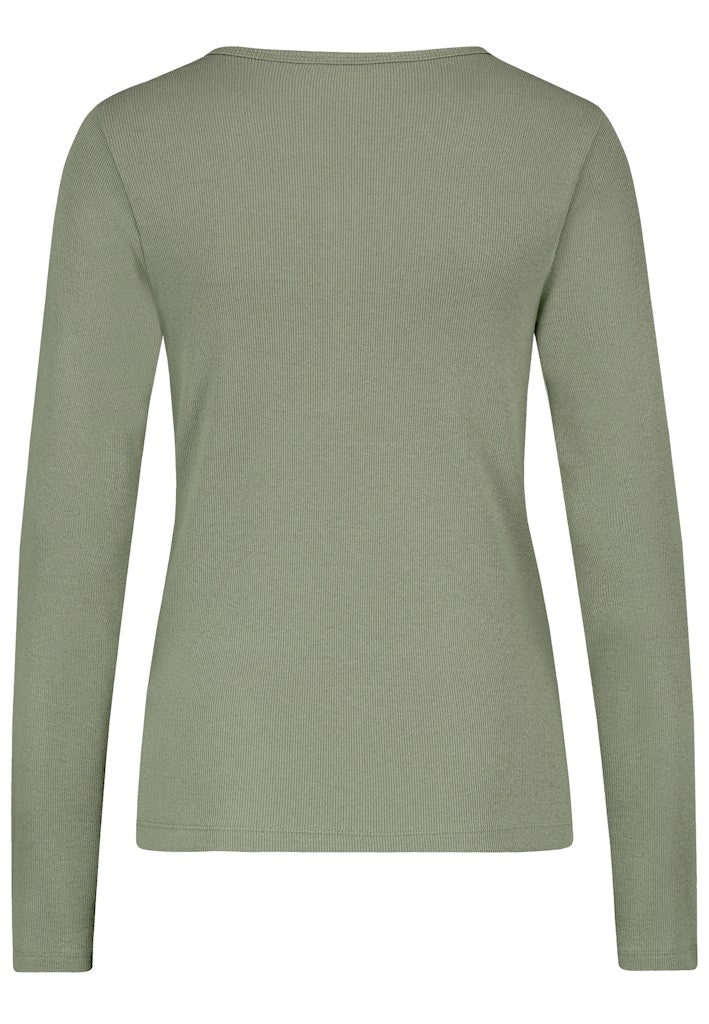 D16005M02779C AUTHENTIC STYLE wmn - Ripshirt mit Knopfleiste 12300 faded green