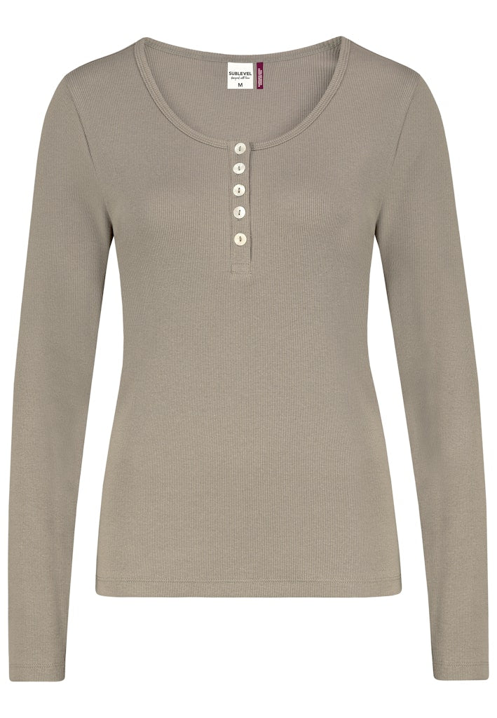 D16005M02779C AUTHENTIC STYLE wmn - Ripshirt mit Knopfleiste 20400 slate grey