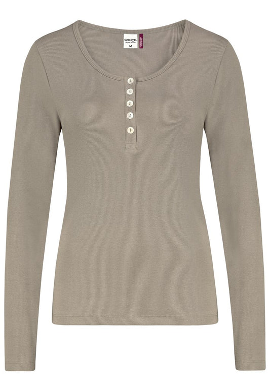 D16005M02779C AUTHENTIC STYLE wmn - Ripshirt mit Knopfleiste 20400 slate grey