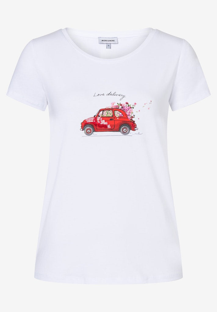 61810563 MORE&MORE - T-Shirt with Placement Print 0010 white